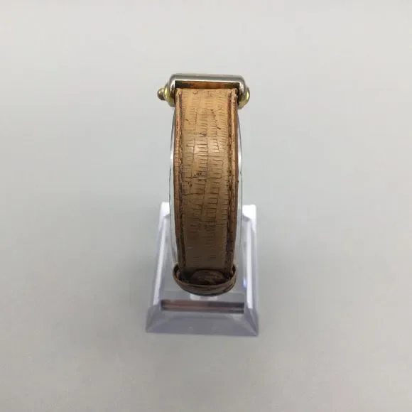 Vintage Guess Watch Women 20mm Gold Tone Tank 1993 Leather Band New Battery - Picture 4 of 13